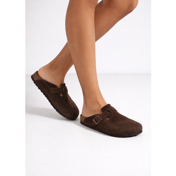 Birkenstock Shoes - Birkenstock Boston Suede Clogs Mules Mocha Brown 39 L 8 M 6